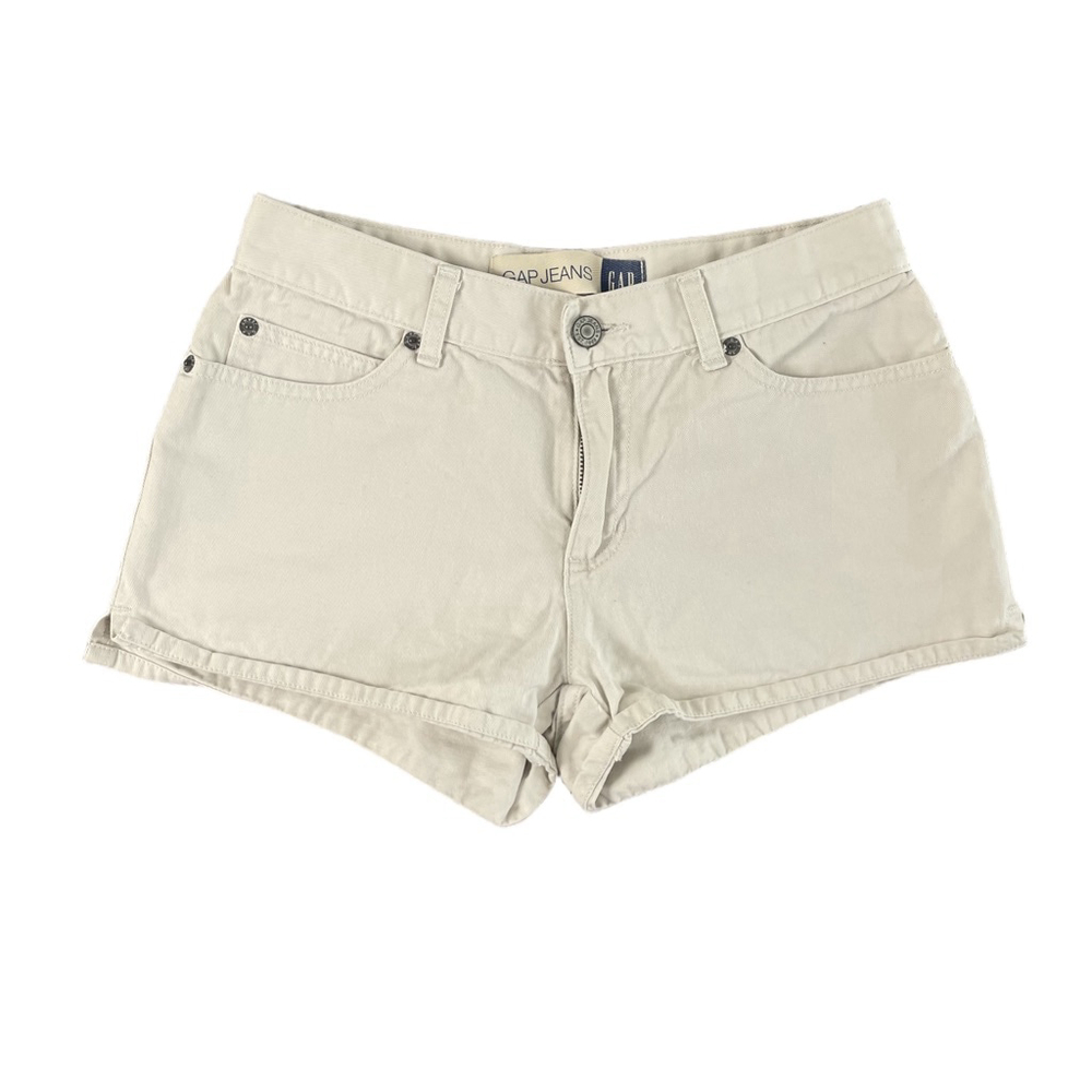 Gap Vintage Chino Shorts Women Size 2 Stone Khaki 100% Cotton 1969 90s Y2K